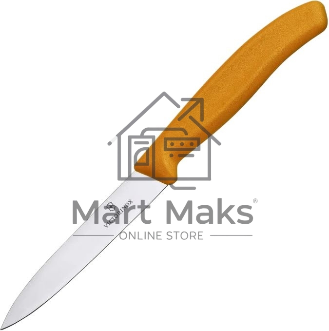 Нож кухонный Victorinox Swiss Classic (6.7606.L119) стальной для чистки овощей и фруктов лезв.80мм прямая заточка оранжевый