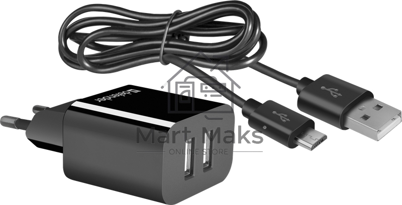 Сетевой адаптер Defender UPC-21 2xUSB,5V/2.1А кабель microUSB