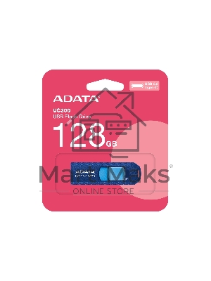 Флешка USB ADATA UC300 (ACHO-UC300-128G-RNB/BU), 128Gb, USB 3.2 Gen1, R/W 15/5, синий