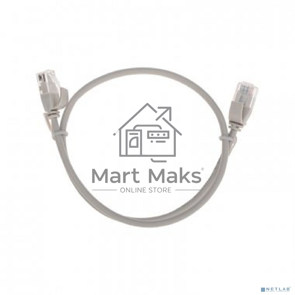 Патч-корд U/UTP Rexant кат.6A (10G), RJ45-RJ45, неэкранированный, 28AWG, LSZH, серый, 0.5 м