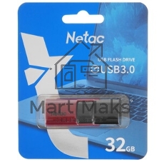 Флешка USB Netac U182 (NT03U182N-032G-32RE), 32Gb, USB 3.0, R/W 70/30, красный/черный