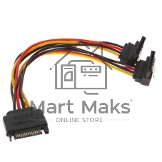 Кабель питания-разветвитель Vention SATA 15pin M/2 x SATA 15pin F угол 90 - 0.15м KDBBB