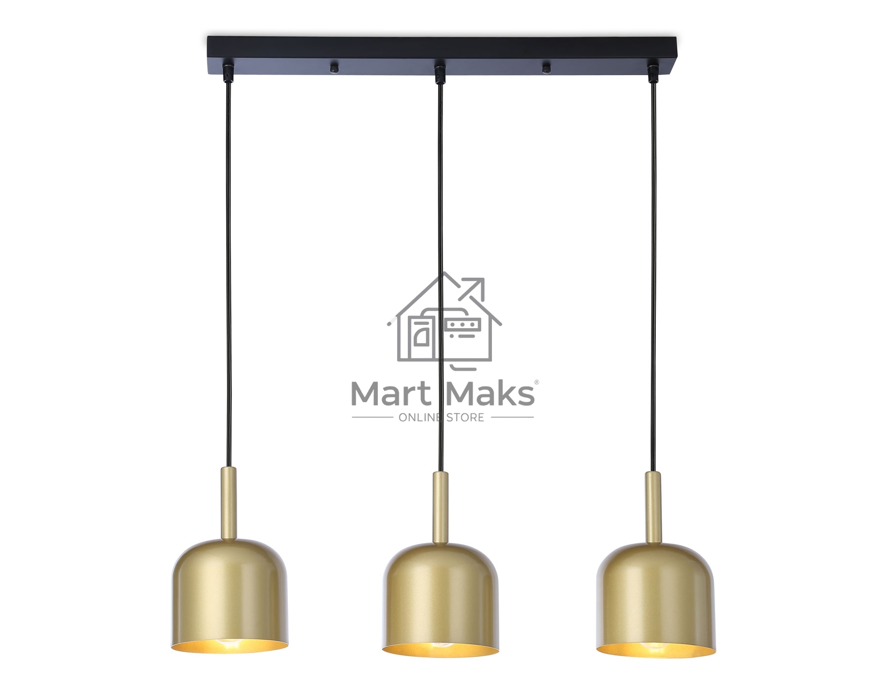 Светильник Ambrella light TR97118/3 GD/BK золото/черный E27*3 max 40W D130*113*1200