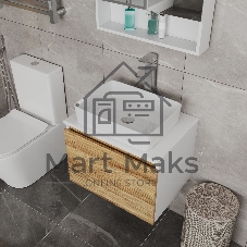 Раковина накладная на столешницу BAU Hotel прямоугольная 48х37, белая, выпуск клик клак, хром