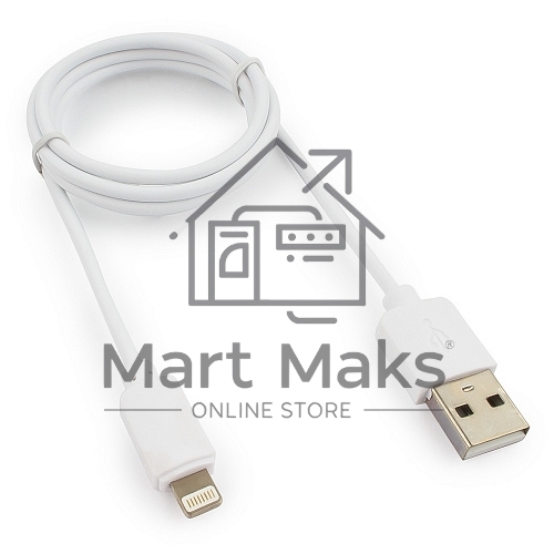 Кабель USB Гарнизон GCC-USB2-AP2-1M-W AM/Lightning, для iPhone5/6/7, IPod, IPad, 1м, белый, пакет