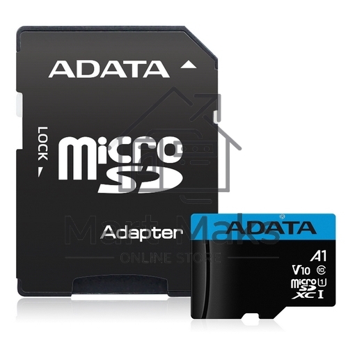 Флеш карта microSD 256GB ADATA microSDHC Class 10 UHS-I A1 100/25 MB/s (SD адаптер)