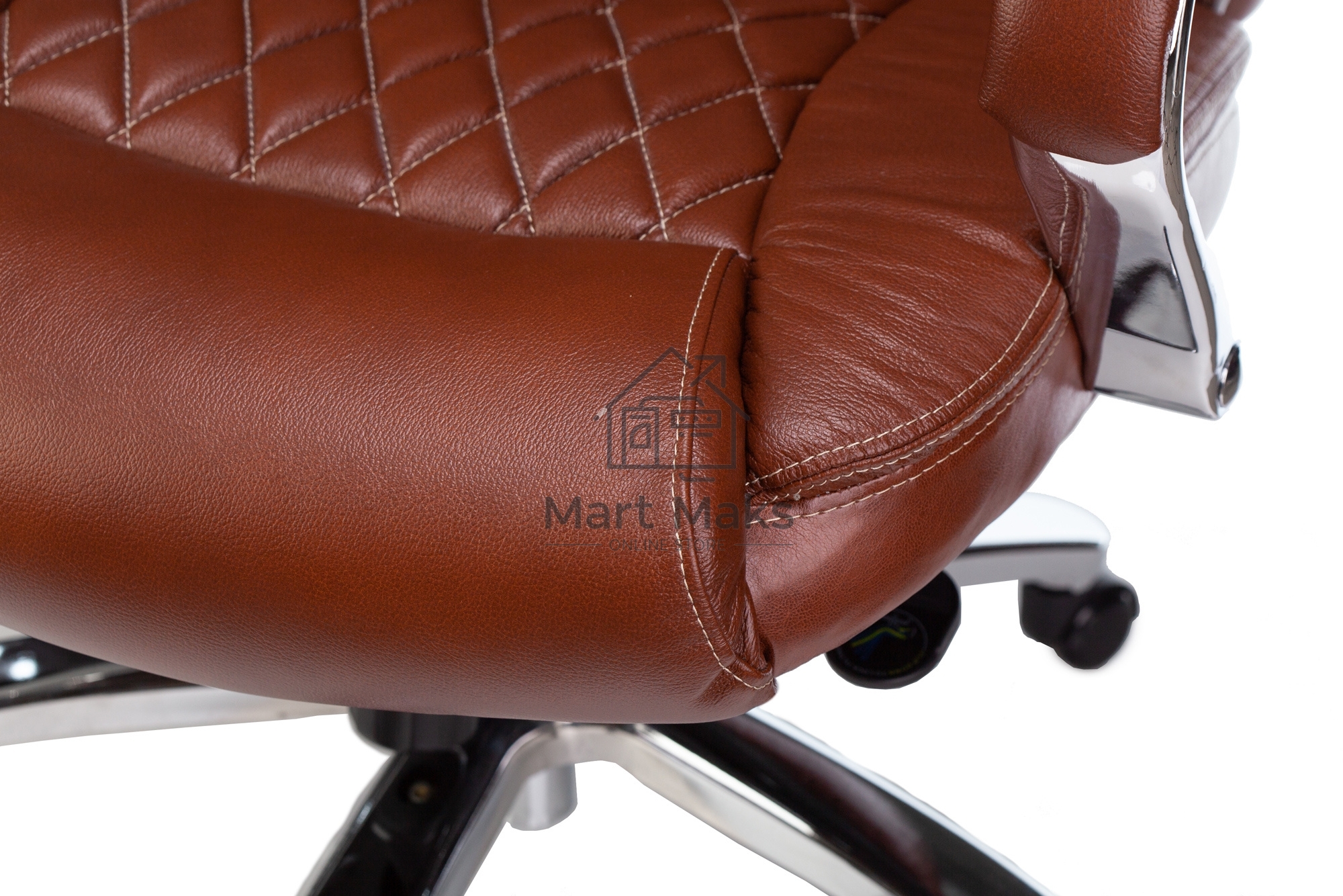 Кресло руководителя Бюрократ T-9924SL светло-коричневый Leather Eichel, кожа, крестовина металл хром