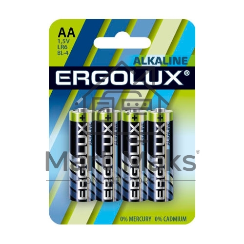 Элемент питания алкалиновый Ergolux LR6 BL-4 LR6 BL-4 1.5В Alkaline (блист.4шт)