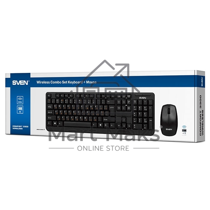 Клавиатура + мышь Sven Comfort 3300 Wireless Беспроводной SV-03103300WB