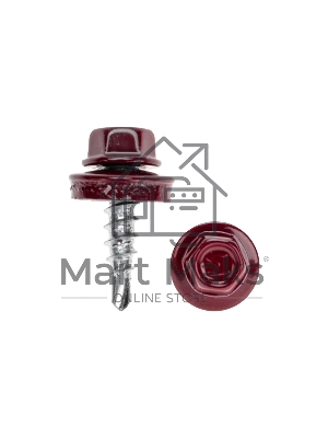 Саморез кровельный KRANZ 4,8х19, окрашенный RAL 3005, короб (250 шт/уп)