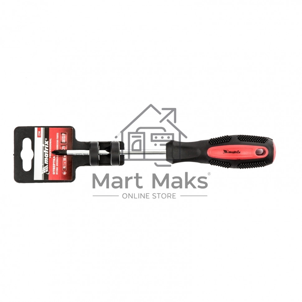 Отвертка Anti-Slip, PH1 х 100 мм, CrV, двухкомп. рукоятка Matrix