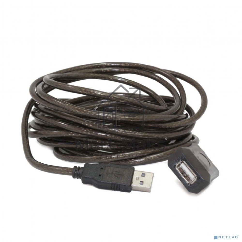 Кабель удлинитель USB 2.0 активный Cablexpert UAE-01-15M, AM/AF, 15м