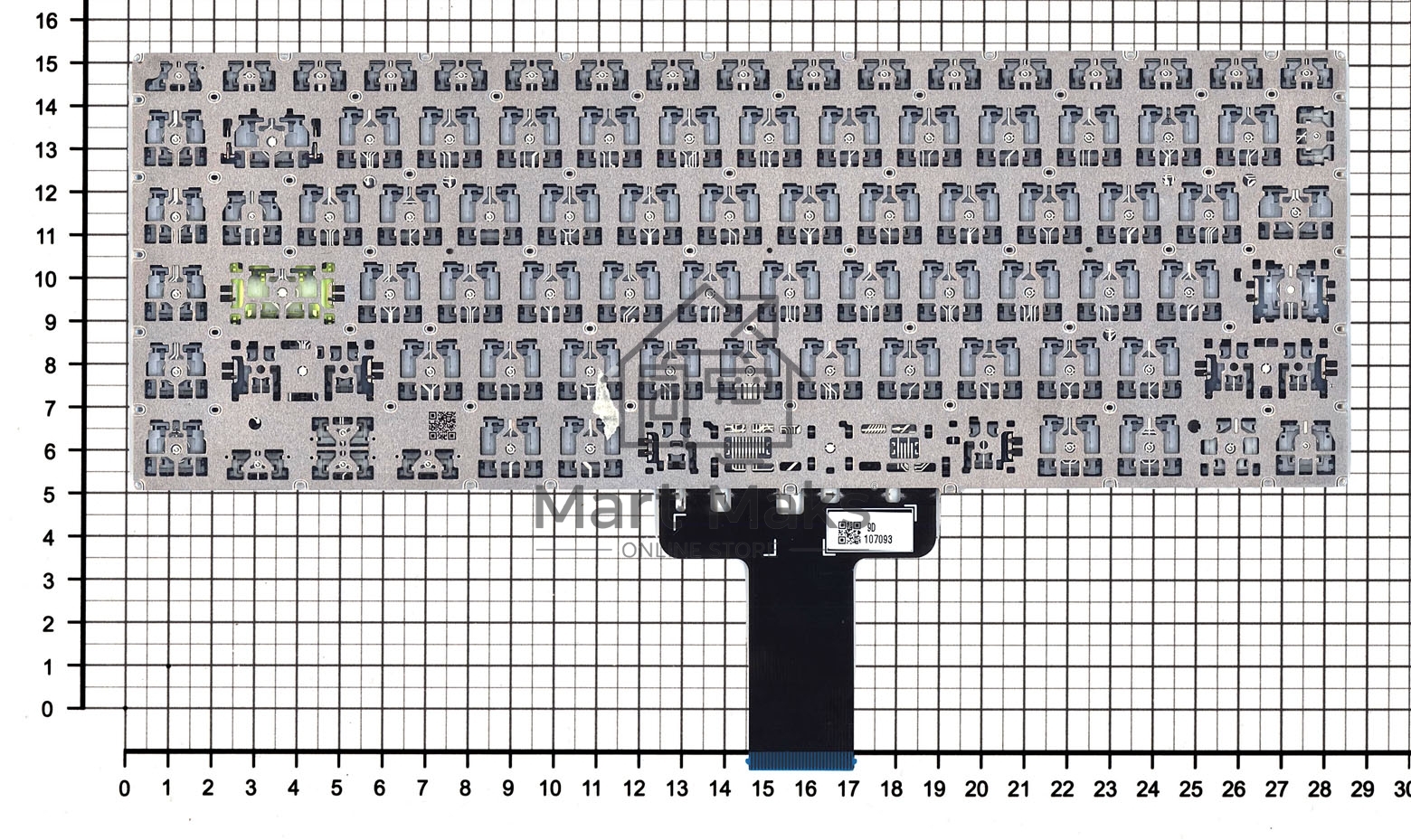 Клавиатура для ноутбука Asus K413JA серебристая с подсветкой