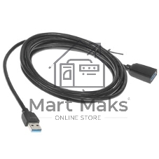 Кабель-удлинитель Vention USB 3.0 AM/AF - 1м Black Edition