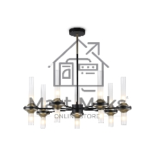 Люстра Ambrella light LH55353/14 BK/CGD/CL черный/золото/прозрачный G9/14 max 30W D750*690