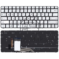 Клавиатура для ноутбука HP Spectre X360 13-4000 серебристая с подсветкой