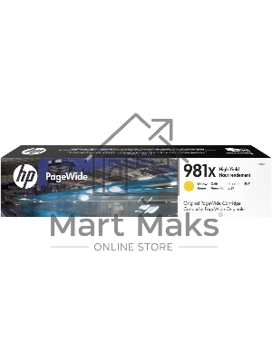 Картридж струйный HP 981X желтый увеличенной емкости для HP Color PageWide Ent Flow MFP 586, 566 10 000 стр.