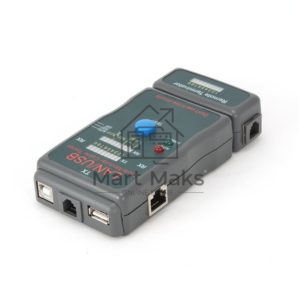 Тестер LAN Cablexpert NCT-2, 100/1000 Base-TX, для UTP, STP, RJ-11, USB-кабеля