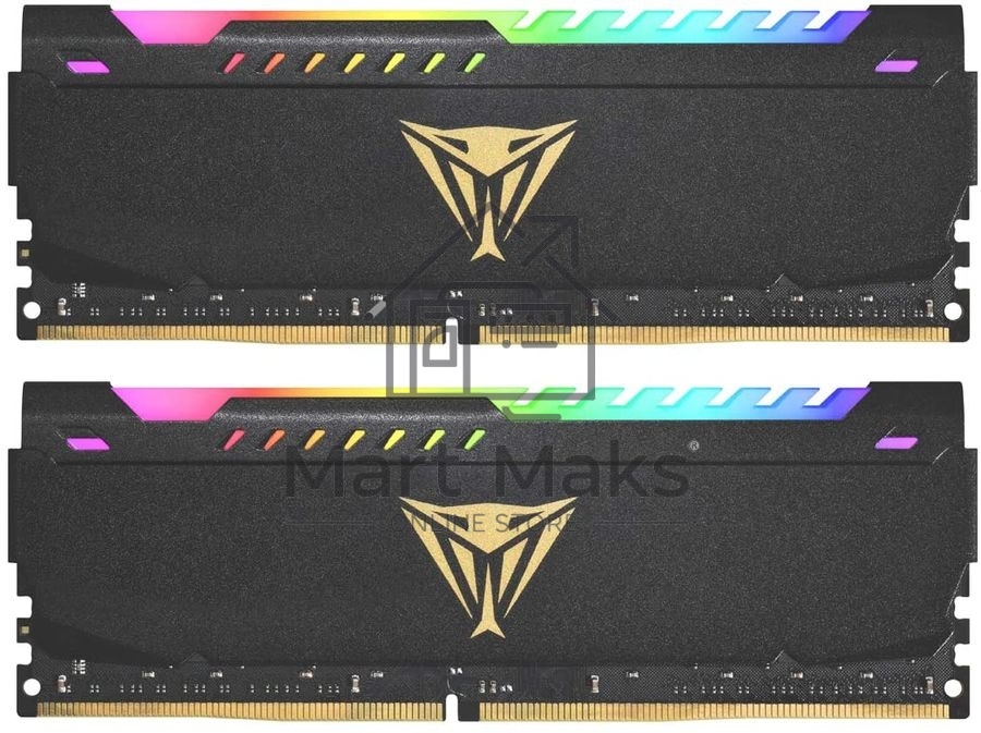 Оперативная память Patriot Viper Steel, DDR4, 32GB (2x16GB), 3600MHz, CL20, DIMM, с радиатором, RGB, черный