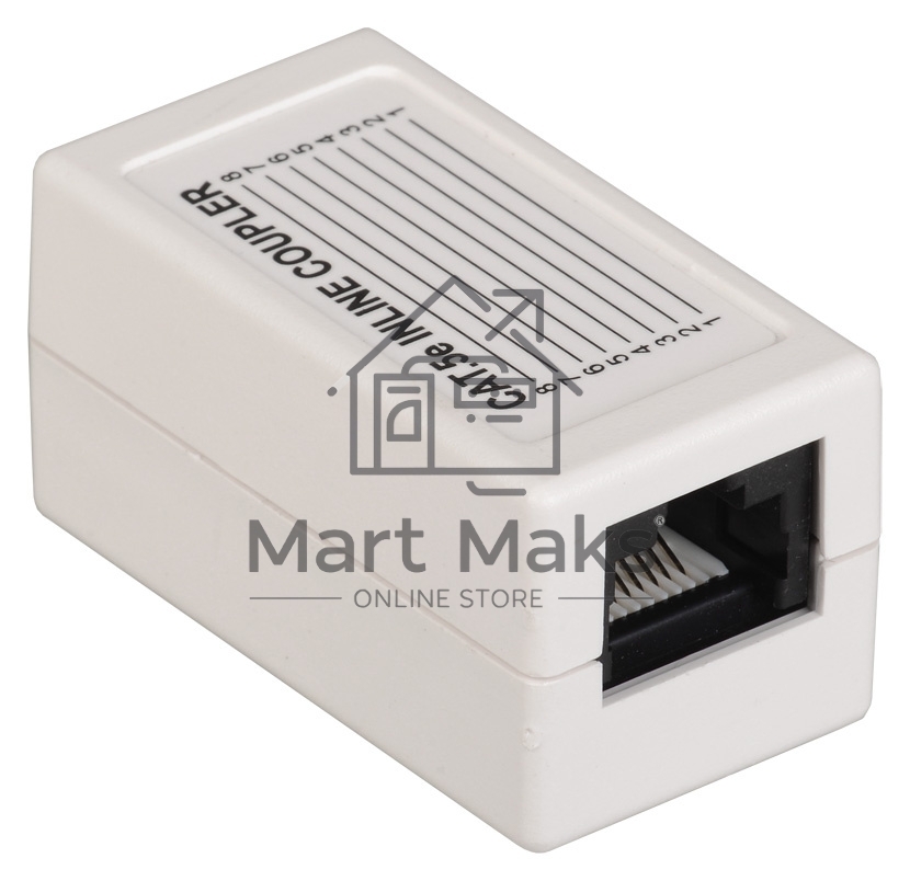 Проходной адаптер ITK кат.5E UTP, тип RJ45-RJ45 (8P8C), белый