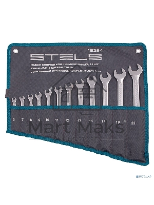Набор ключей комбинированных 12 шт. 6-22 мм антислип Stels