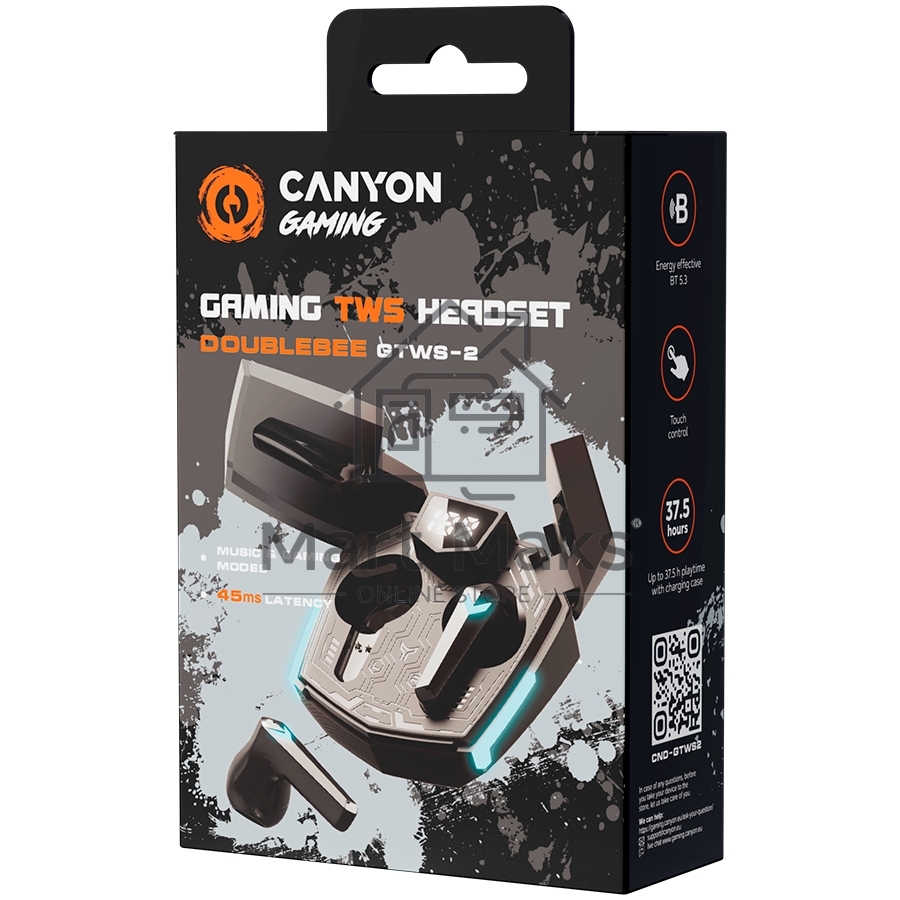 Наушники игровые CANYON headset Doublebee GTWS-2 Gaming черный