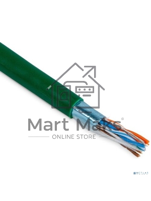 Кабель витая пара F/UTP, CAT 5e, нг(А)-LSLTx, 4х2х0,52мм, 24AWG, INDOOR, SOLID, зеленый, 305м Rexant