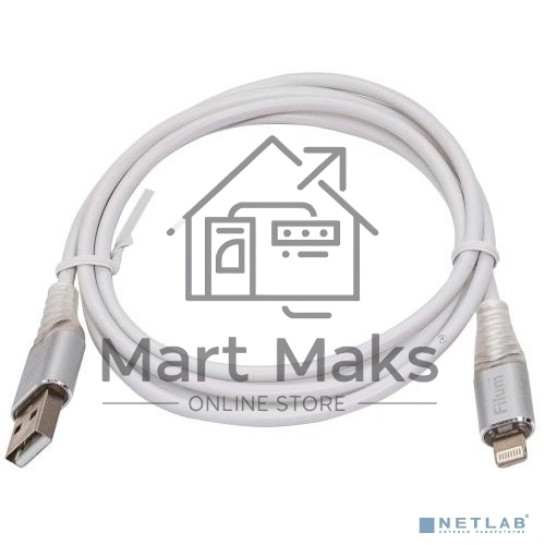 Кабель Filum USB 2.0, 1 м., 2 А, индикатор заряда, разъемы: USB A male - Lightning male, пакет. (FL-CPro-U2-AM-LM-1M-L1)