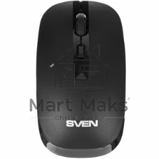 Мышь беспроводная SVEN RX-260W черный, 1600 dpi, радиоканал, USB, кнопки - 4