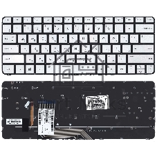 Клавиатура для ноутбука HP Spectre X360 13-4000 серебристая с подсветкой