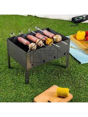 Мангал сборный со складным дном в пленке с шампурами Сокол