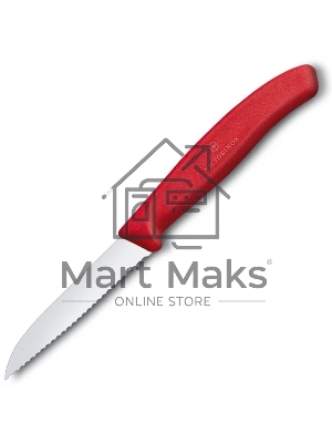 Нож Victorinox для очистки овощей, лезвие 8 см волнистое, красный
