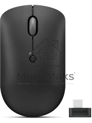 Мышь беспроводная Lenovo 400 черный, 2400 dpi, радиоканал, USB-C, кнопки - 4