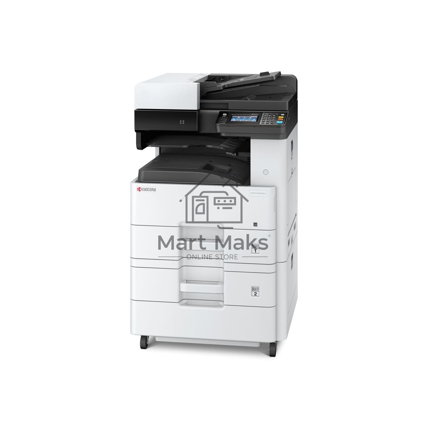 МФУ лазерный Kyocera Ecosys M4125idn (1102P23NL0), A3, ч/б, печ. до 25 стр/мин. (А4) до 12 стр/мин. (А3), скан. до 50 стр/мин., 1200 x 1200 dpi (печать) 600x600dpi (скан.), USB, RJ-45, NFC, Air Print, Mopria