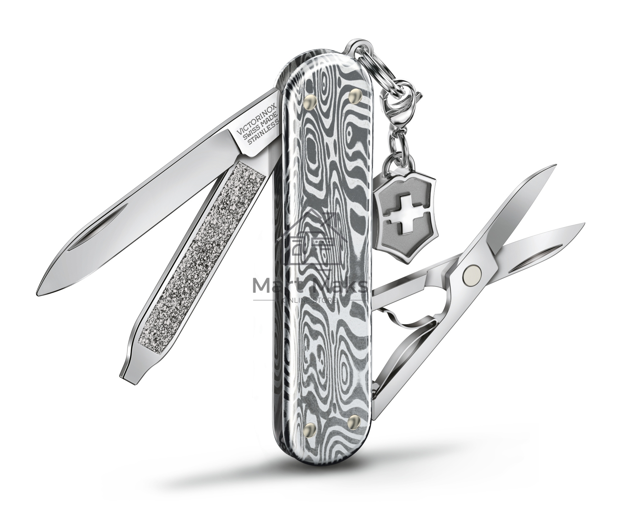 Нож перочинный Victorinox Classic Brilliant Damast (0.6221.34) 58мм 5функц. серебристый подар.коробка