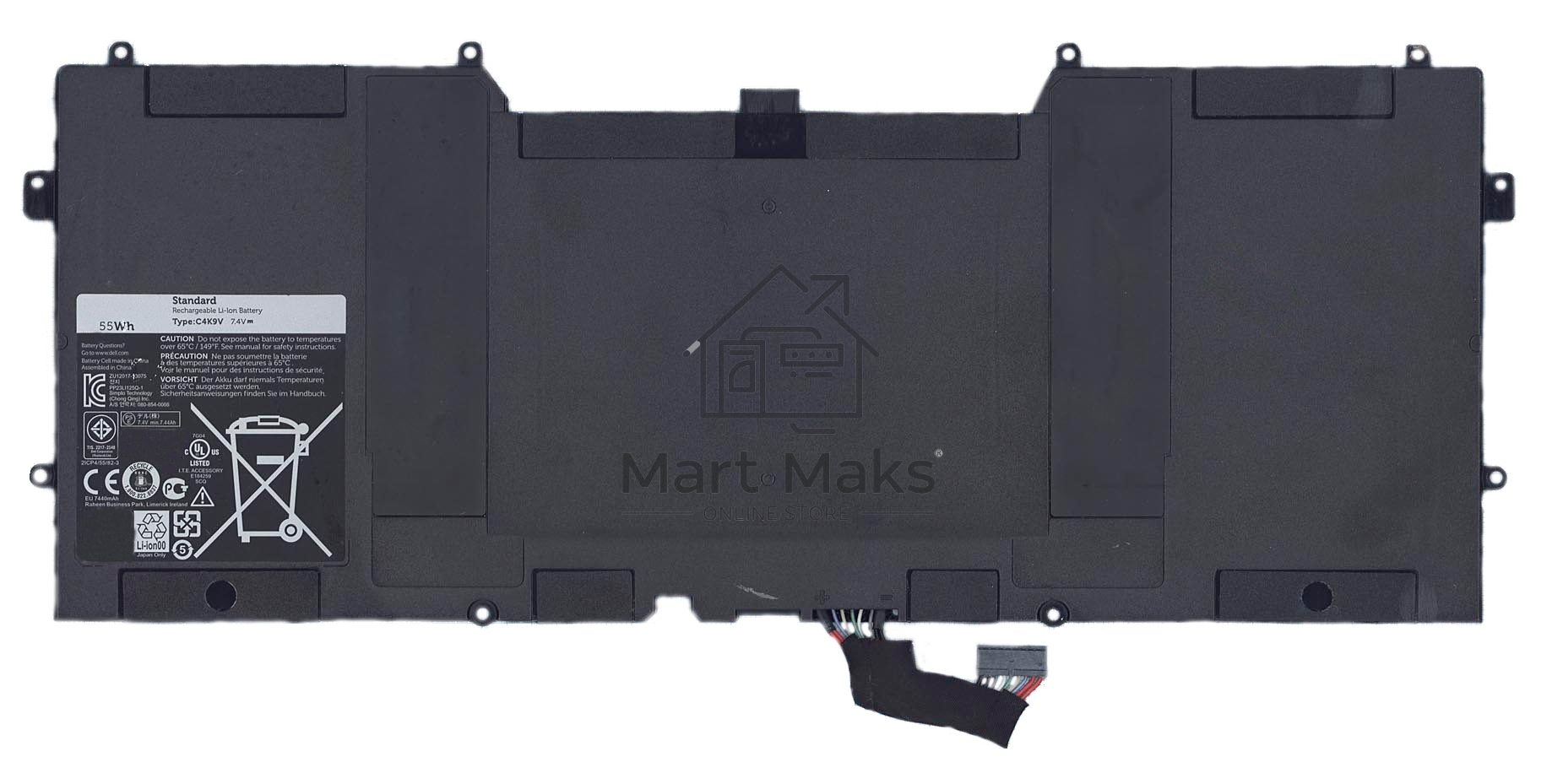 Аккумулятор для ноутбука Dell XPS 12 9Q33, 13 9333, 13-L321X, 13-L322X 7400mAh, 55Wh, 7.4V, Dell