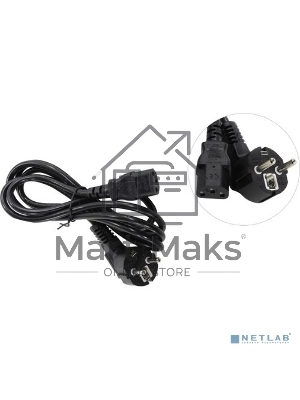 Кабель питания ExeGate Power PC-1,8P (Евровилка угл. Schuko->С13) VDE-250V-3*0.75-CU, 10A, 1.8м