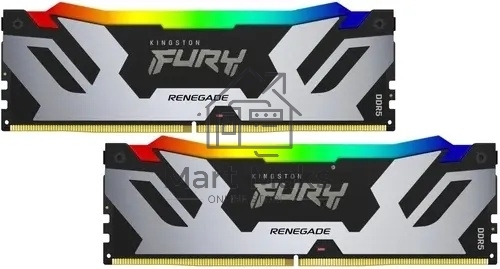 Оперативная память Kingston Fury Renegade, DDR5, 32GB (2x16GB), 6800MHz, CL36, DIMM, с радиатором, RGB, серебристый