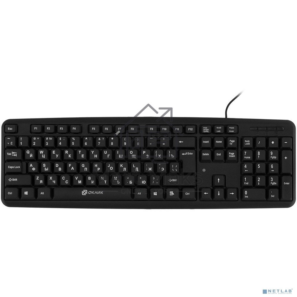 Клавиатура Oklick 180M черный USB