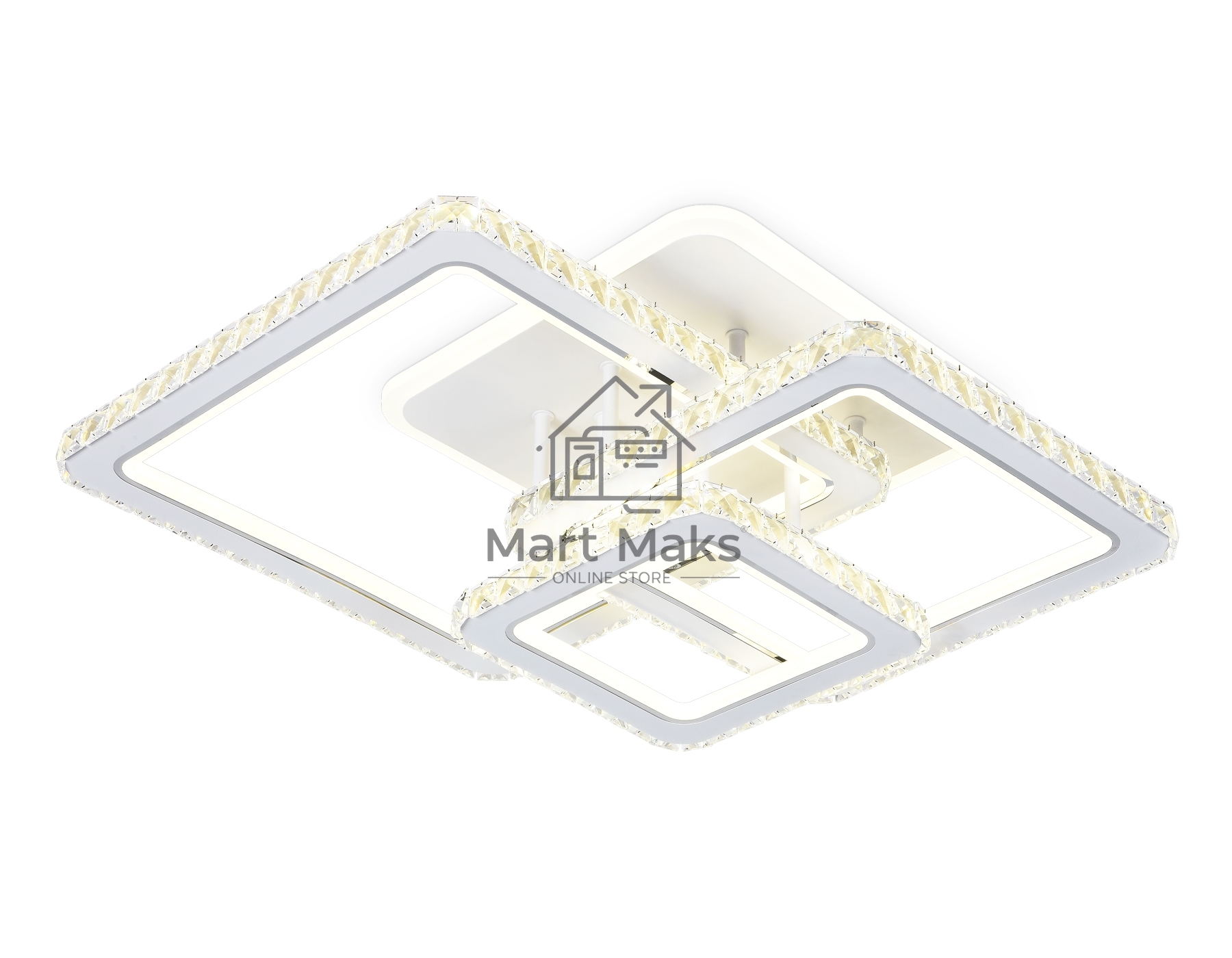 Управляемый светодиодный светильник Ambrella light FA1732/3 WH/CH белый/хром 145W 3000K/4200K/6400K 670*510*150 (ПДУ РАДИО 2.4G)