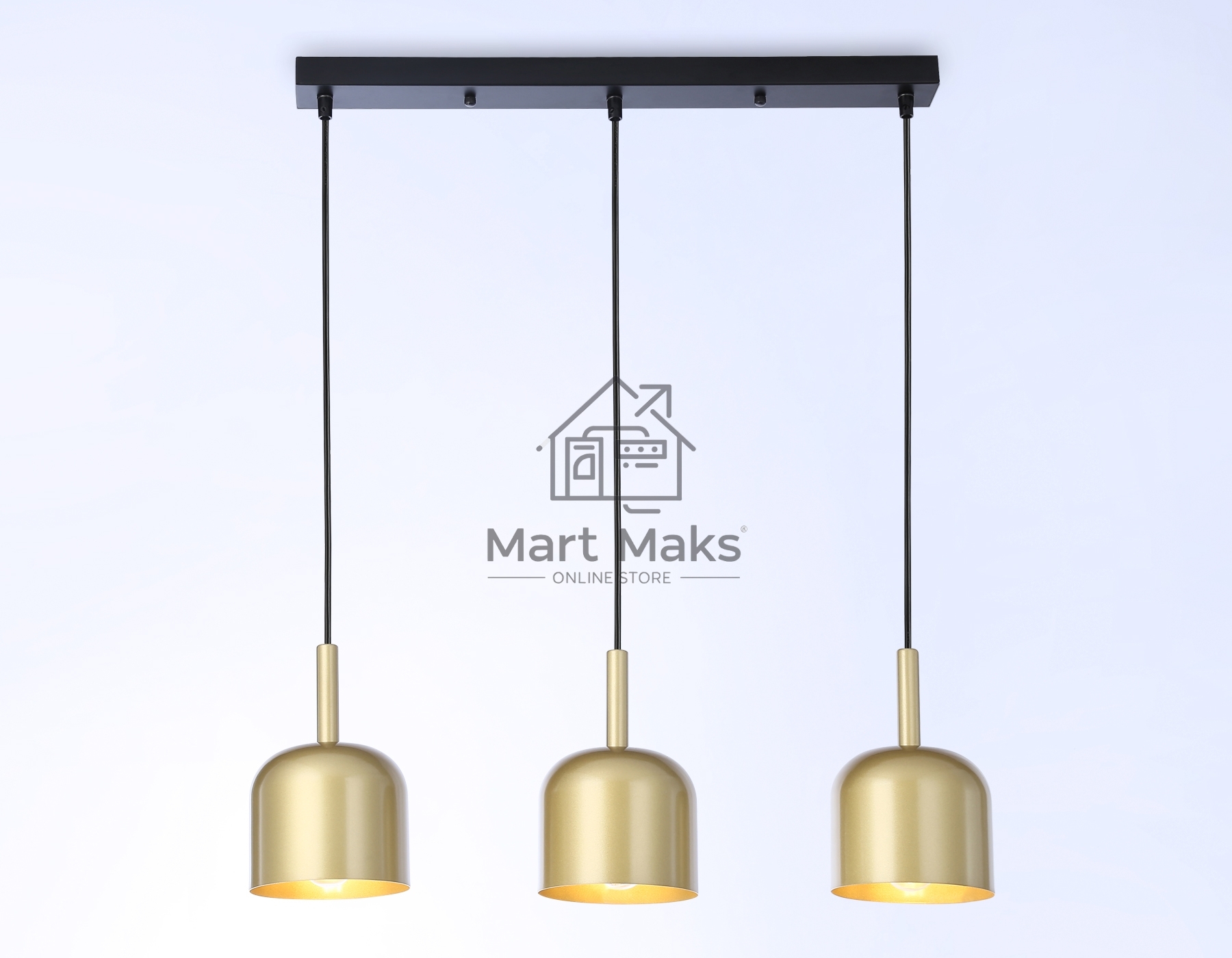 Светильник Ambrella light TR97118/3 GD/BK золото/черный E27*3 max 40W D130*113*1200
