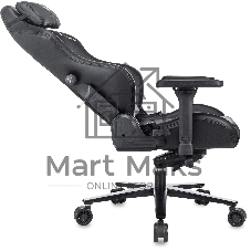 Кресло игровое Knight Master черный экокожа крестов. металл