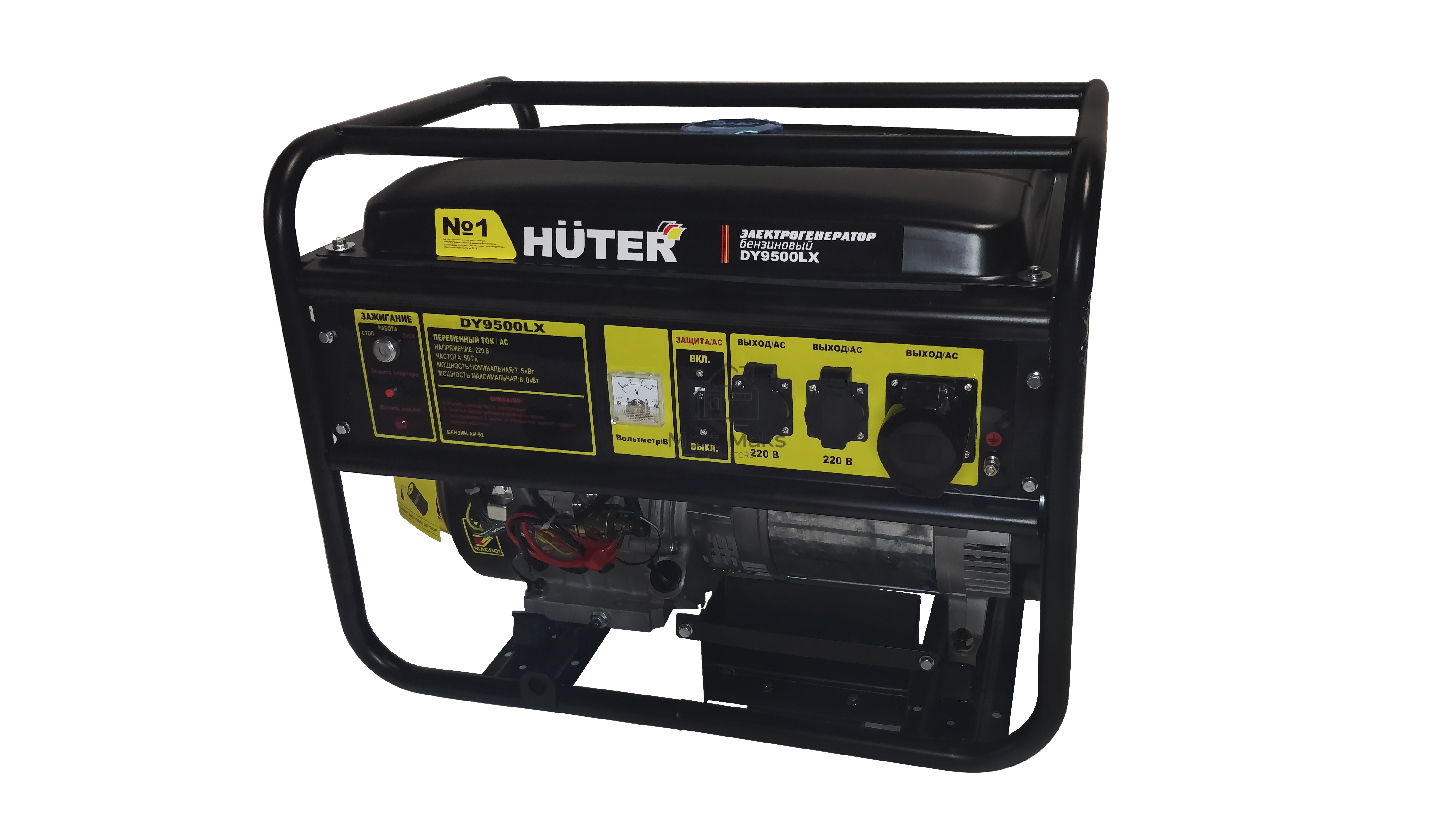 Электрогенератор бензиновый Huter DY9500LX, 8 кВт, 91 дБ, 80 кг