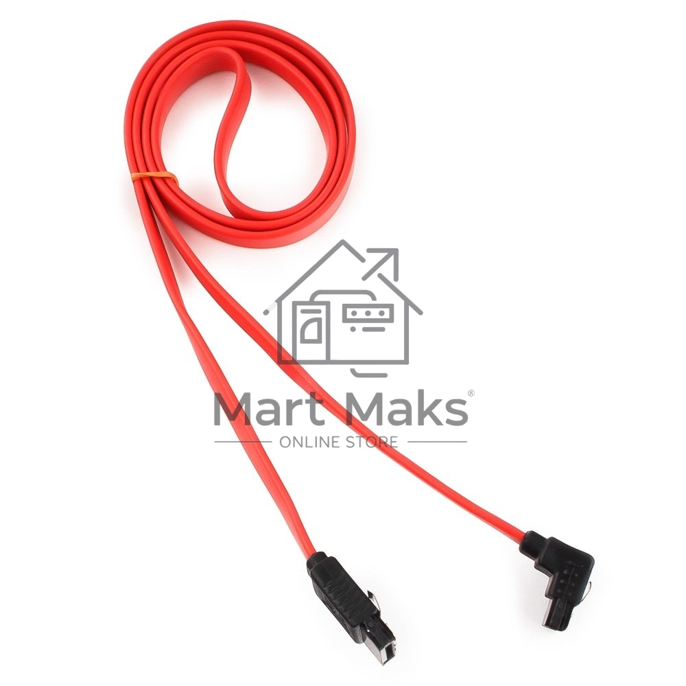 Кабель интерфейсный SATA Cablexpert CC-SATAM-DATA90-0.8M, 80см, угловой разъем, 7pin/7pin, защелка, пакет