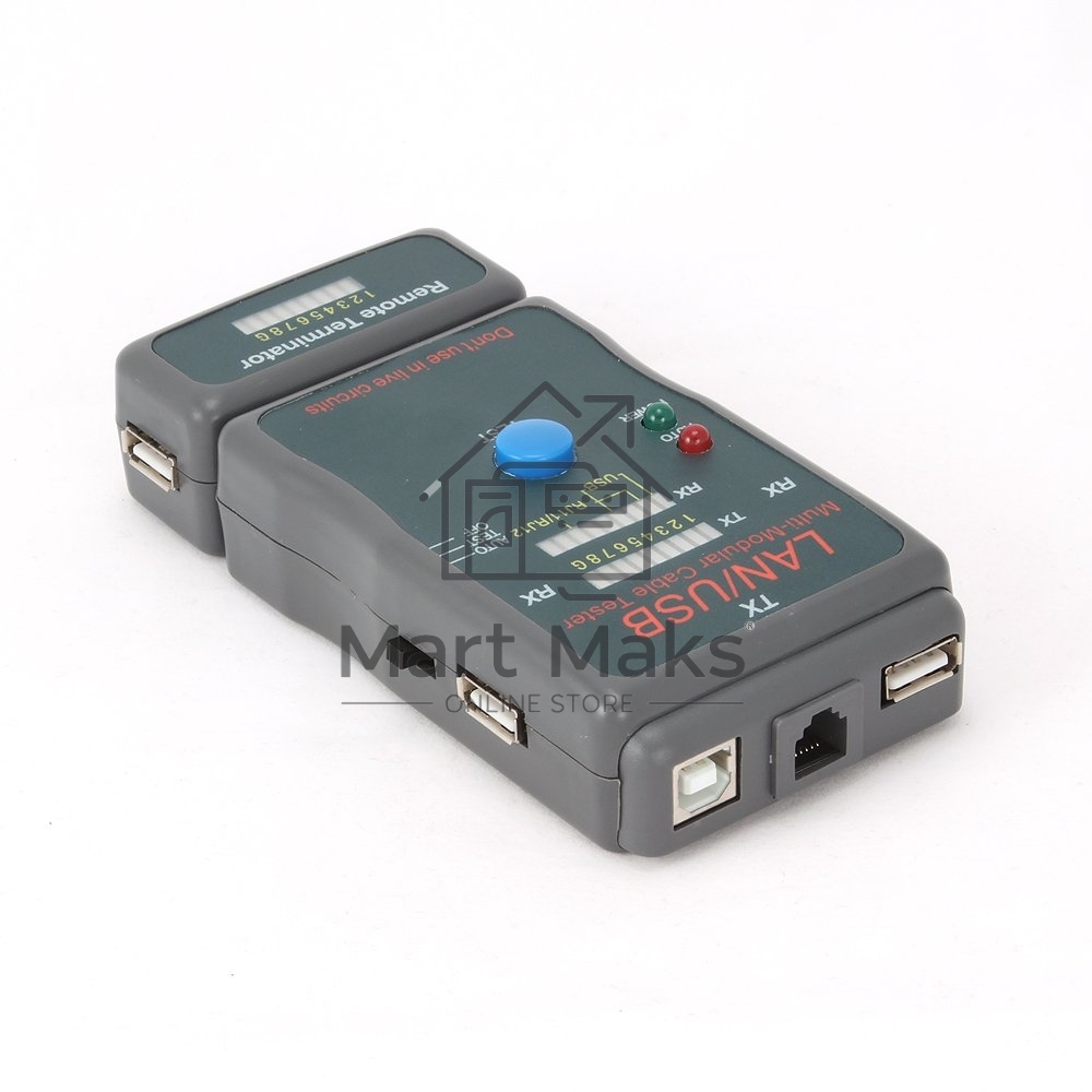Тестер LAN Cablexpert NCT-2, 100/1000 Base-TX, для UTP, STP, RJ-11, USB-кабеля