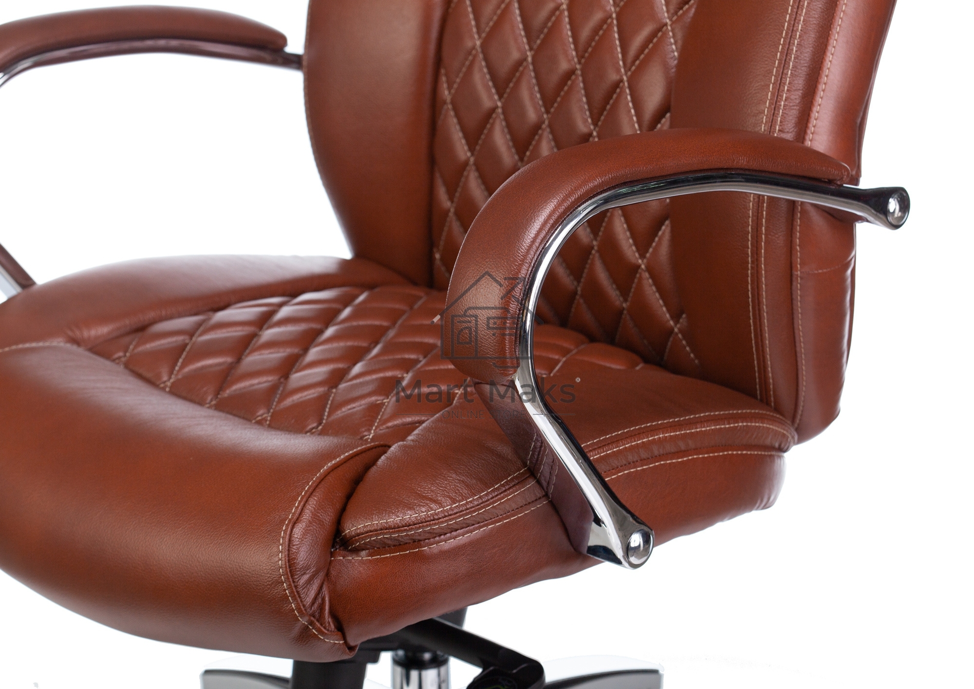Кресло руководителя Бюрократ T-9924SL светло-коричневый Leather Eichel, кожа, крестовина металл хром