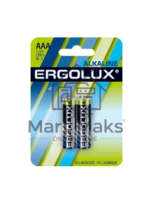 Элемент питания алкалиновый Ergolux LR03 BL-2 1.5В Alkaline (блист.2шт)