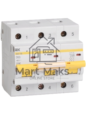 Выключатель автоматический модульный 3п D 40А 10кА ВА47-100 ИЭК MVA40-3-040-D
