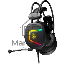 Гарнитура Bloody MC750 чёрный, проводная, USB, подсветка