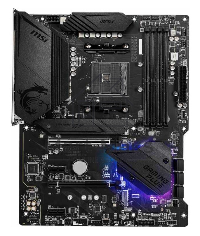 Материнская плата MSI MPG B550 GAMING PLUS, AM4, AMD B550, 4xDDR4, 6xSATA, 2xM.2, 1xPCI-E 4.0 x16, 1xPCI-E 3.0 x4, 2xPCI-E x1, 1xHDMI, 1xDP, 1x 1Gb LAN, 4xUSB-A 2.0, 2xUSB-A 3.2 Gen 1, 1xUSB-A 3.2 Gen 2, 1xUSB-C 3.2 Gen 2, 5x3.5 мм, 7.1, ATX